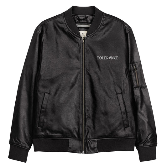 TOLERVNCE Leather Bomber Jacket